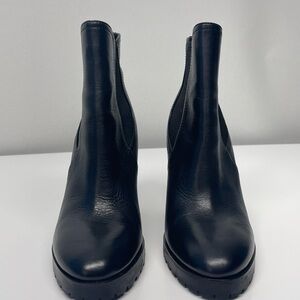 Michael Kors Thea Wedge Ankle Boots, Black Leather Pull On Women’s Size 8.5